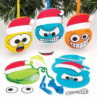 christmas funny face decoration sewing kits pack of 16