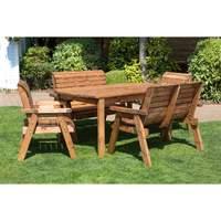 charles taylor 6 seater small rectangular table set with bench and cha ...
