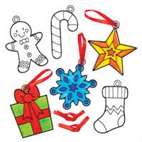 Christmas Suncatcher Decorations (Pack of 24)