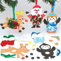 christmas pom pom decoration kits pack of 3