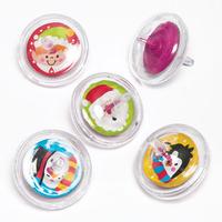 christmas spinning tops pack of 6
