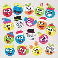 Christmas Funny Face Foam Stickers (Per 3 packs)