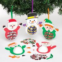 christmas character sequin decoration kits pack of 15