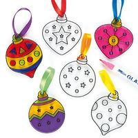 Christmas Bauble Suncatchers (Pack of 6)