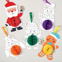 christmas honeycomb decorations pack of 5