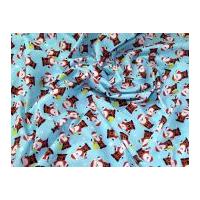 christmas santa print polycotton dress fabric