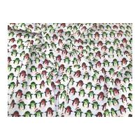 christmas penguins print polycotton dress fabric white