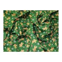 Christmas Gingerbread Man Print Polycotton Dress Fabric