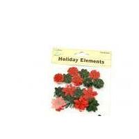 christmas paper craft flowers leaves red green