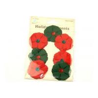 christmas paper craft embossed flowers with diamantes red green