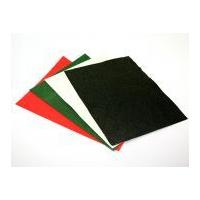 Christmas Craft Glitter Felt Fabric Pack Red, Green, White & Black