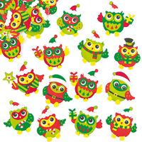 Christmas Owl Foam Stickers (Pack of 100)