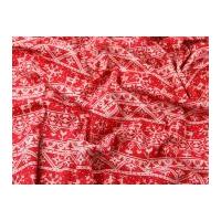 Christmas Contemporary Canvas Collection Linen Look Fabric Cream on Red