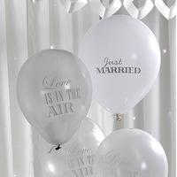 Chic Boutique Balloons - 8 Pack - Silver And White