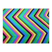 Chevron Print Polycotton Canvas Dress Fabric Multicoloured