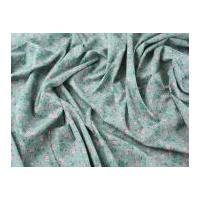 Cherubs & Flowers Print Cotton Poplin Dress Fabric Teal Green