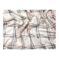 Check Print Stretch Jersey Dress Fabric Pink & Black