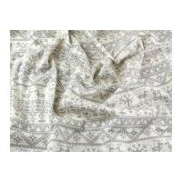 Christmas Contemporary Canvas Collection Linen Look Fabric Grey on Natural Seeded