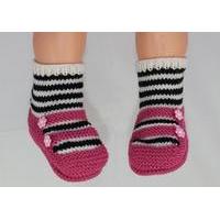 Childrens Stripe Sock 2 Strap Sandals Slippers by MadMonkeyKnits (1040) - Digital Version