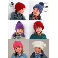 Children\'s Hats in King Cole Comfort Aran (3390)