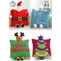 Christmas Novelty Cushions in King Cole DK & Chunky (4111)