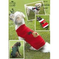 christmas dog coats in king cole dk 4115