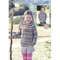 childs hooded raglan sweater in sirdar crofter dk 2391