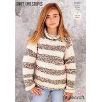 childs sweater in stylecraft swift knit stripes 9060