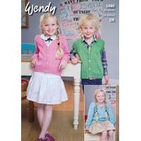 Child\'s V-neck Sweater, Cardigan & Waistcoat in Wendy Supreme Luxury Cotton DK (5880)