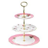 cheeky pink vintage 3 tier cake stand