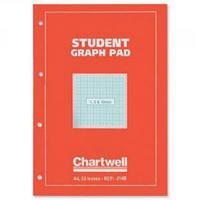 chartwell a4 graph pad 50 leaf 1510mm j14b