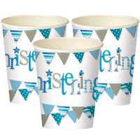 Christening Blue Bunting Party Cups