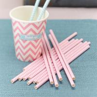 chevron divine pink party straws