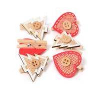 Christmas Red and White Pegs 4 Pack