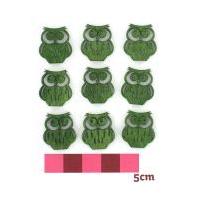 Christmas Small Owl Green Natural Embellishment 40 Pack