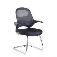 chrome frame cantilever chair with arms