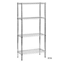 Chrome Wire Shelving with 4 Shelves 1220w x 355d Starter Bay