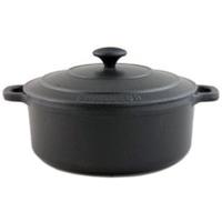 Chasseur Cast iron round casserole with lid, 28cm, 6.0l, matt black