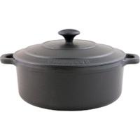 chasseur cast iron round casserole with lid 22cm 30l matt black