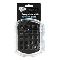 Chef Aid Soap Dish With Suction Pad, Black