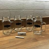 Chalkboard Mason Glass Mugs - Set of 4 by Eddingtons