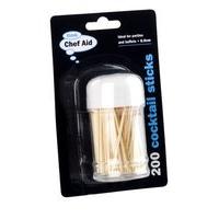 Chef Aid 6.5cm Cocktail Stick In Tub, Pack Of 200, Beige