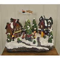 Christmas Scene Ornament with Flying Sleigh & Sound by Kingfisher