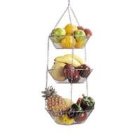 Chrome Plated 3 Tier Hanging Vegetable Fruit Basket