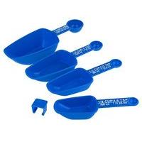 Chef Aid 10e00004 Scoop With Measuring Spoon, Blue, Set Of 4
