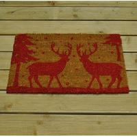 Christmas Festive Stag Coir Doormat by Gardman