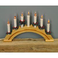 Christmas Rainbow Flickering Light Candle Bridge (Mains Powered) by Premier