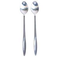 chef aid stainless steel long handled spoon pack of 2 silver