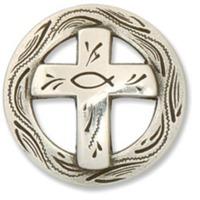 christian cross concho 1 14in