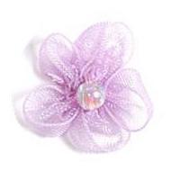 Chiffon Ribbon Flower With Pearl Lilac